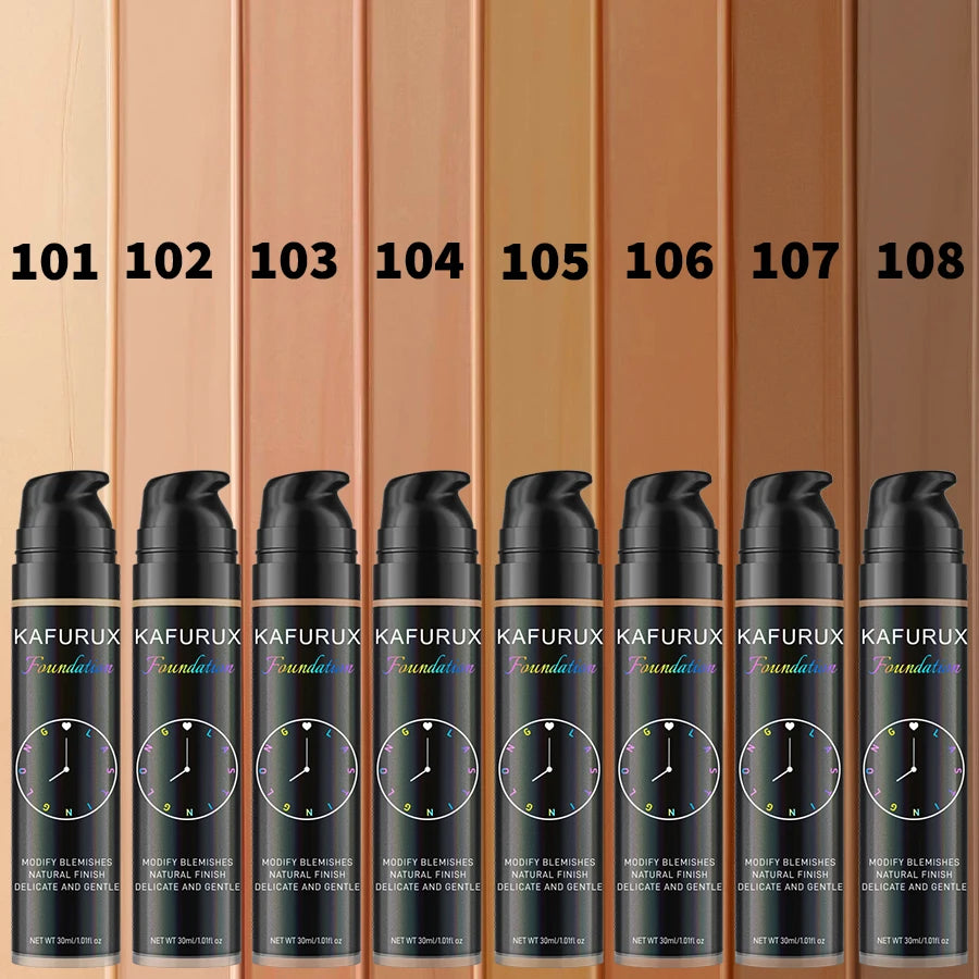 8-Color Liquid Foundation Makeup Set Waterproof Sweat-Resistant Concealer Professional Korean Style Face Base for Flawless Look Beauty World Shop