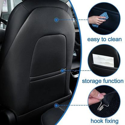 Car Seat Back Protective Mat For Tesla Model 3 / Y Full Seat Anti Kick Pad Leather Anti Scratch Protector Mats Car Accessories Beauty World Shop