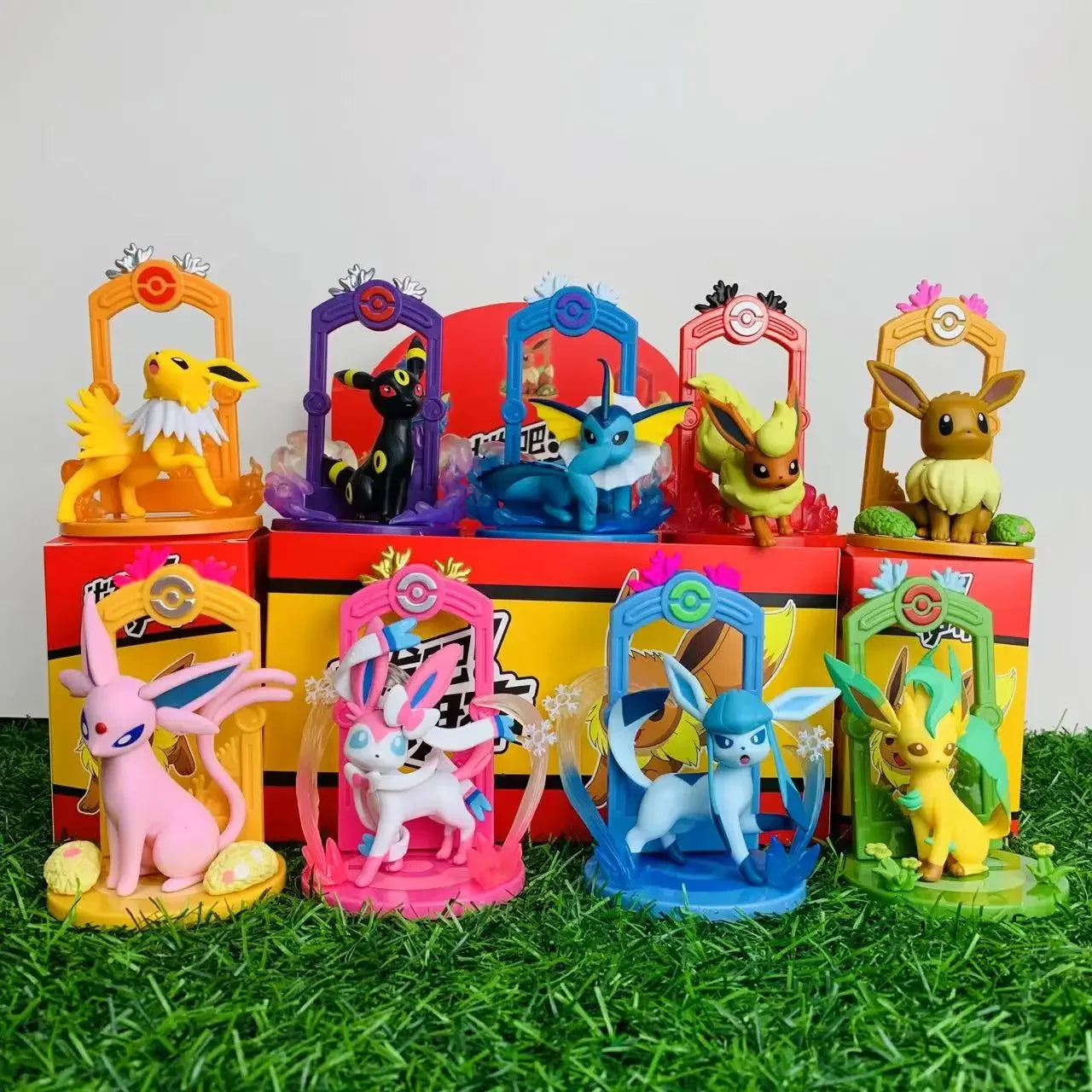 9pcs Pokemon Eevee Evolution Figure Set, Eevee Sylveon Espeon Glaceon Leafeon Anime Model Toys Collection for Kids Gift Beauty World Shop