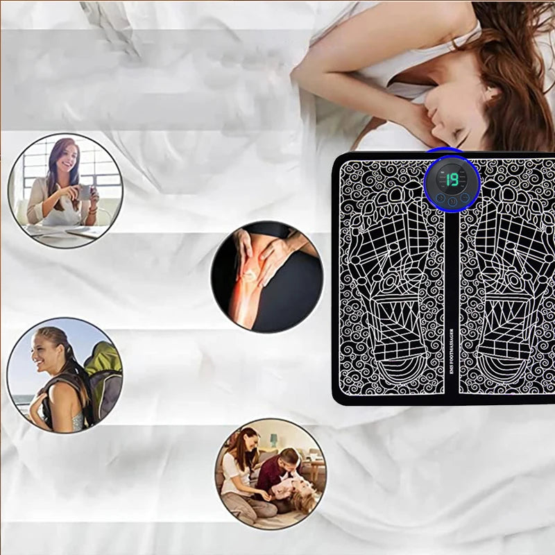 Electric Foot Massager Pad Muscle Massage Relaxation Trainer For Massage Fitness Outdoor Sport Home Family Relax Beauty World Shop