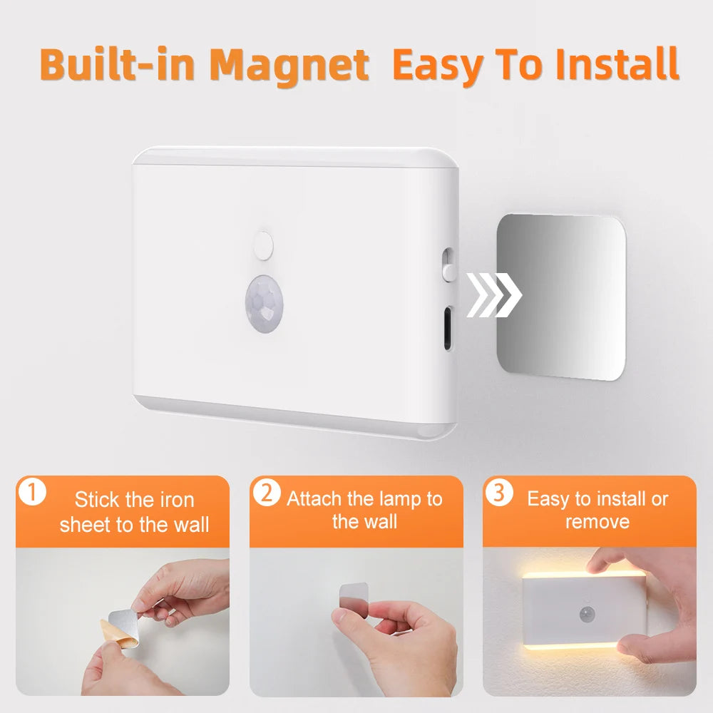 LED Night Light, USB Charging, Smart Motion Sensor, Color-Changing Ambient Lighting, Ideal for Living Room and Hallways Beauty World Shop