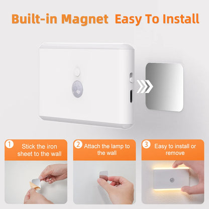 LED Night Light, USB Charging, Smart Motion Sensor, Color-Changing Ambient Lighting, Ideal for Living Room and Hallways Beauty World Shop