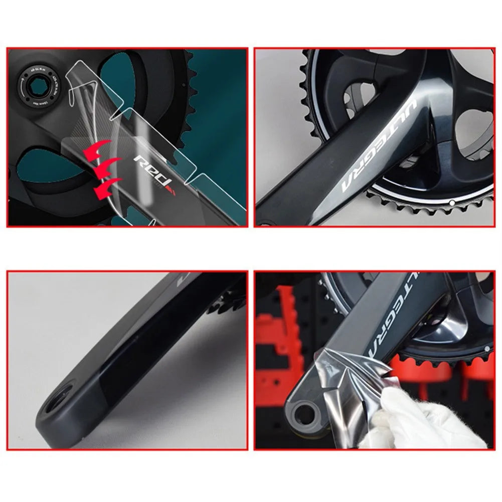 Bicycle Crank Protector Stickers Decals Road Bike Adhesive TPH Film For-SRAM/SHIMAN0 Cycling Crankset Protector Stickers Parts Beauty World Shop