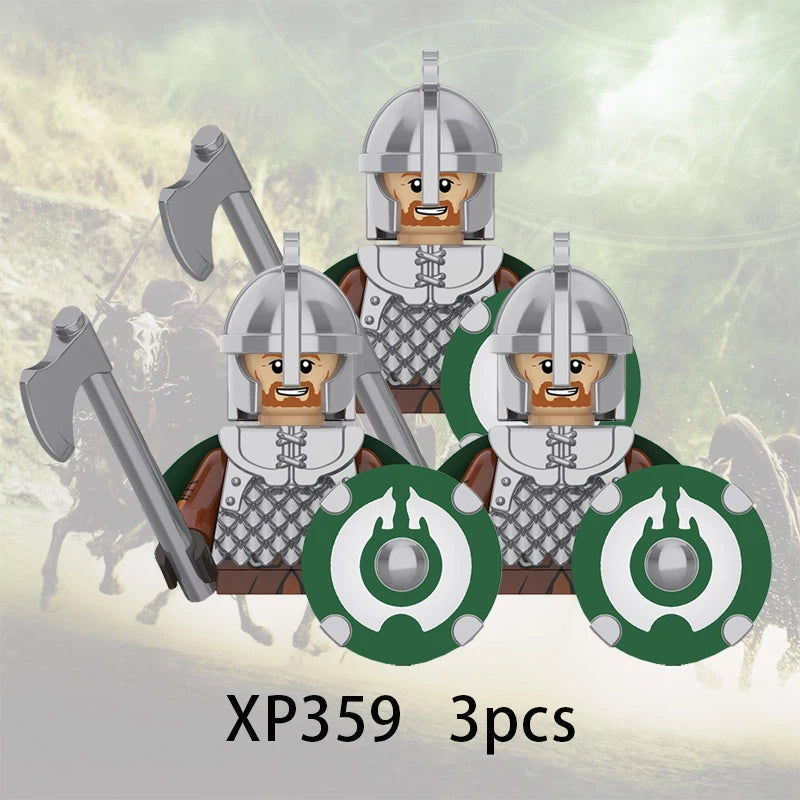 3pcs Lord Rings Elves Orcs Army Dwarf Rohan Mini Action Toy Figures Building Blocks Assembly Toys for Kids Birthday Gift Beauty World Shop