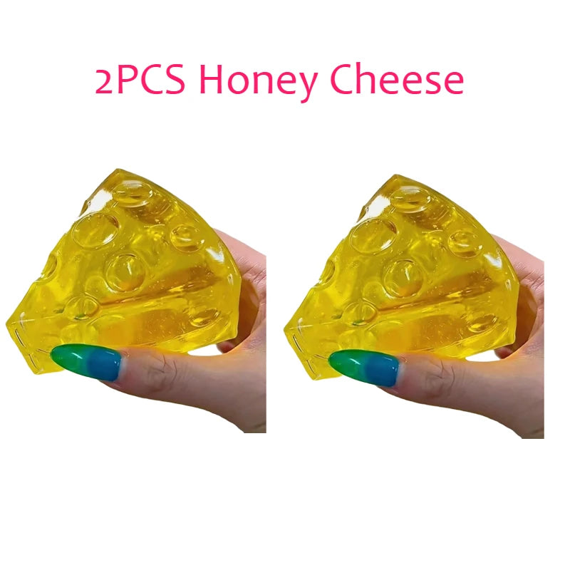 Squishy Honey Cheese Square Fidgets Toys Super Soft Mochi Cheese Squeeze Toy Funny Anti-stress Sensory Toy for Kids Adults Beauty World Shop