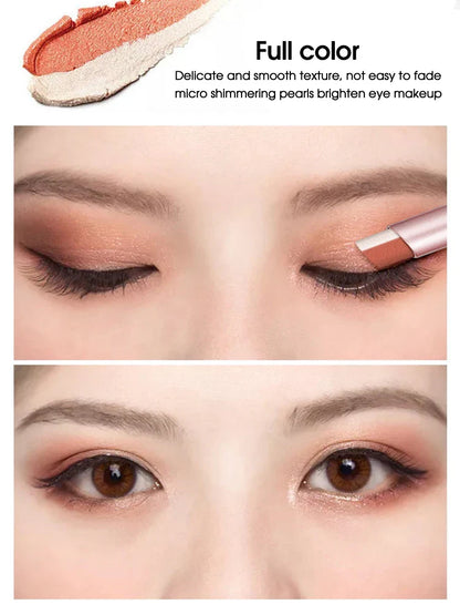 Gradient two-color eye shadow pen waterproof, sweat proof, not easy to smudge, pearlescent, fine shiny, lazy eye shadow s Beauty Trend Shop