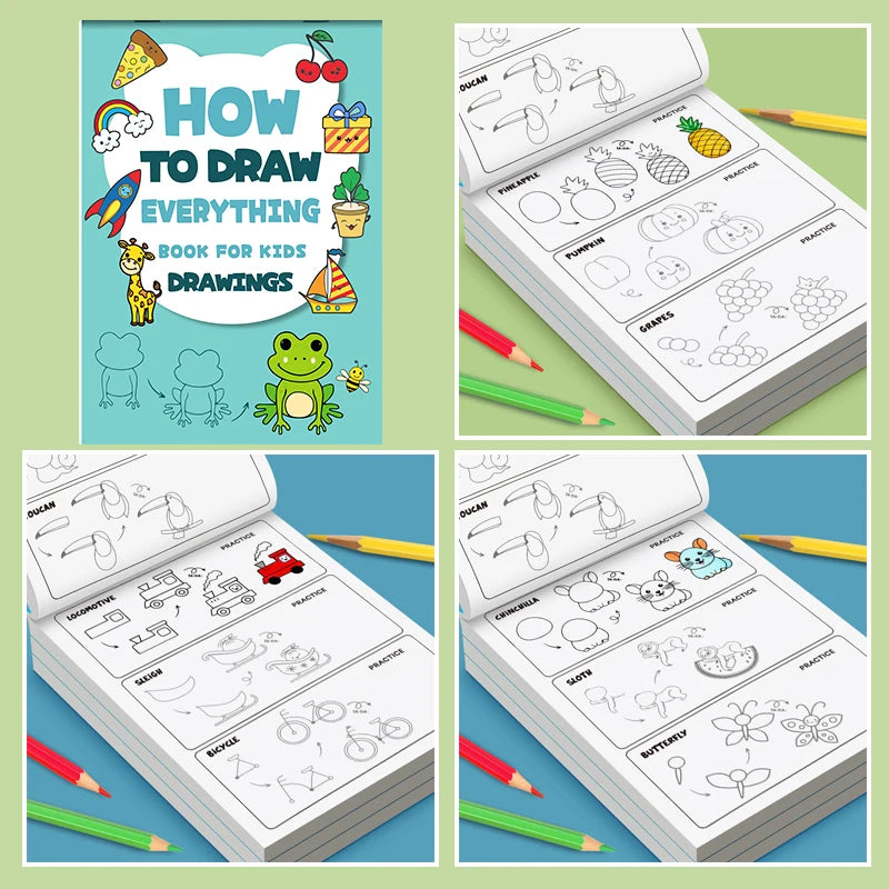 Kids Step-by-Step Drawing Book - Learn How to Draw Everything Easy Tutorial for Children, Creative Gift Beauty World Shop