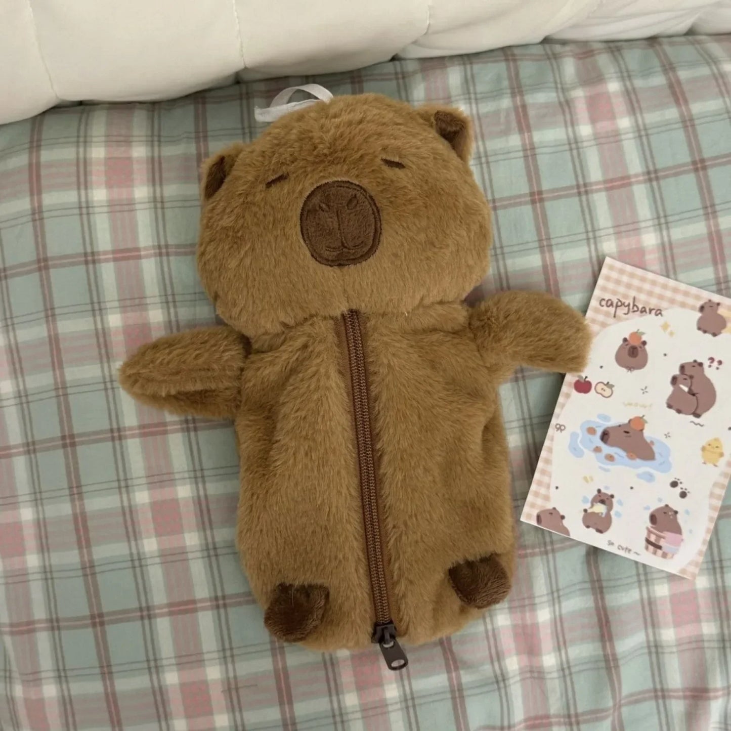 Creative Plush Capybara Pen Bag Large Capacity Pencil Case Multifunctional Stationery Storage Bag Pen Bag Gift Beauty Trend Shop