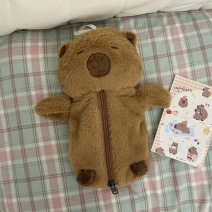 Creative Plush Capybara Pen Bag Large Capacity Pencil Case Multifunctional Stationery Storage Bag Pen Bag Gift Beauty Trend Shop
