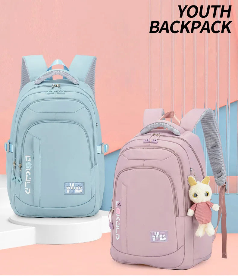 Girl School Bag Backpack Back Pack For Teenager Women Children Female Pink Schoolbag Primary High Bagpack Class Teens Child Kids Beauty World Shop