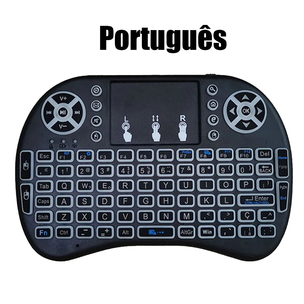 2.4G Air Mouse with Touchpad Keyboard i8 Arabic French Spanish Russian Backlit Mini Wireless Keyboard for PC Android TV Box Beauty World Shop
