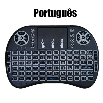 2.4G Air Mouse with Touchpad Keyboard i8 Arabic French Spanish Russian Backlit Mini Wireless Keyboard for PC Android TV Box Beauty World Shop