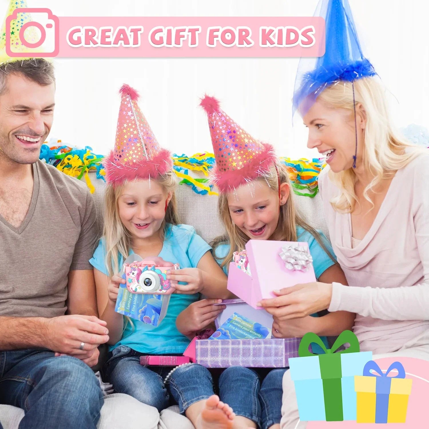 Christmas Children Camera HD 1080P Toddler Digital Video Camera 2.0inch Kids Camera with Silicone Cases Toys for Christmas Gifts Beauty Fashion