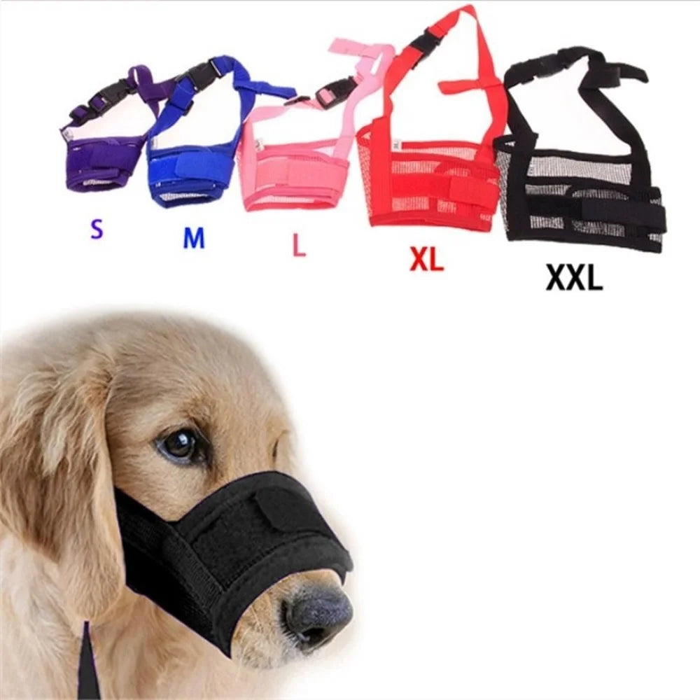 Anti Barking Dog Muzzle For Small Large Dogs Adjustable Mesh Breathable Pet Mouth Muzzles For Dogs Nylon Straps Dog Accessories Beauty World Shop