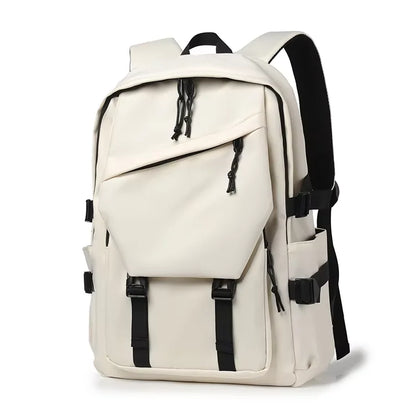 One 15 Inch Polyester Waterproof Solid Color Simple Men's Backpack Fashion Couple Student Computer Backpack Beauty World Shop