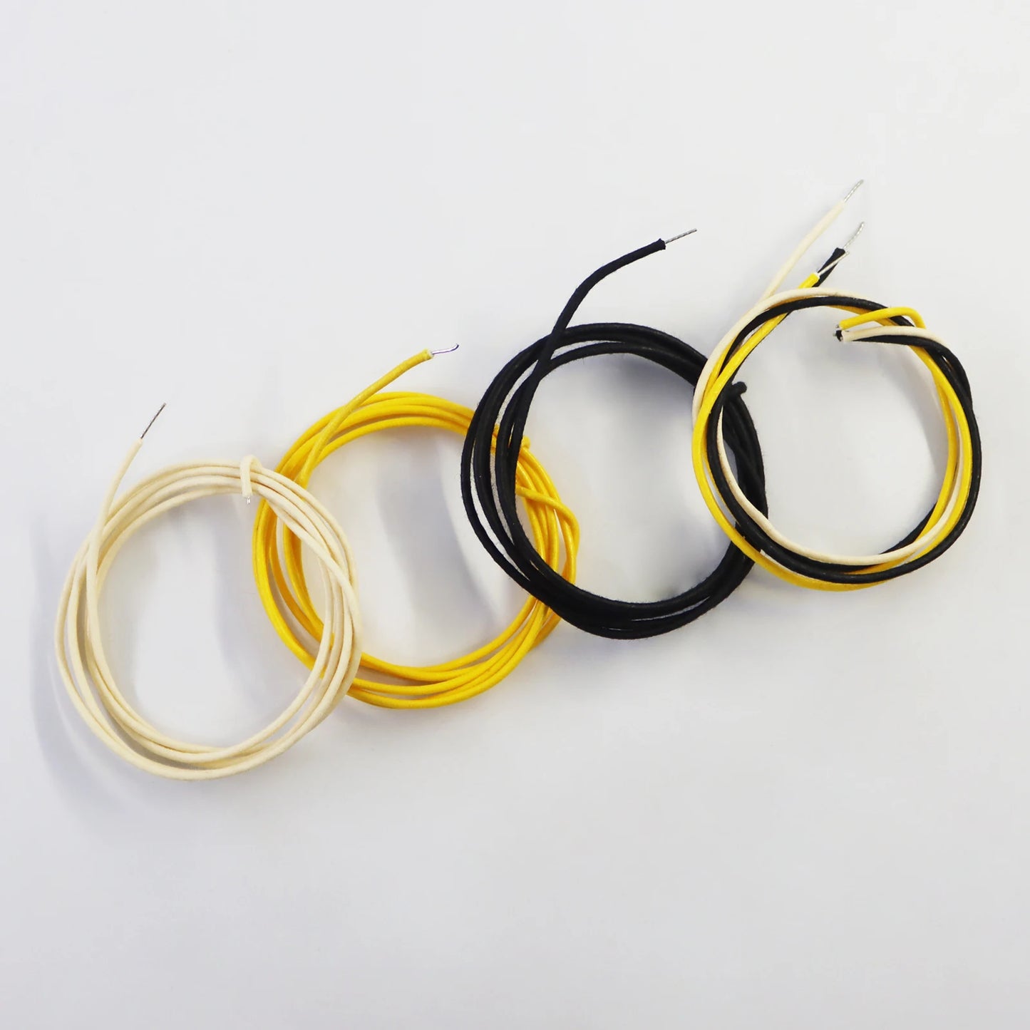Cloth-covered Waxed Vintage-style Pushback Guitar Wire (white/black/yellow)Pushback Wire for Electric Guitar Upgrade,22 AWG wire Beauty World Shop
