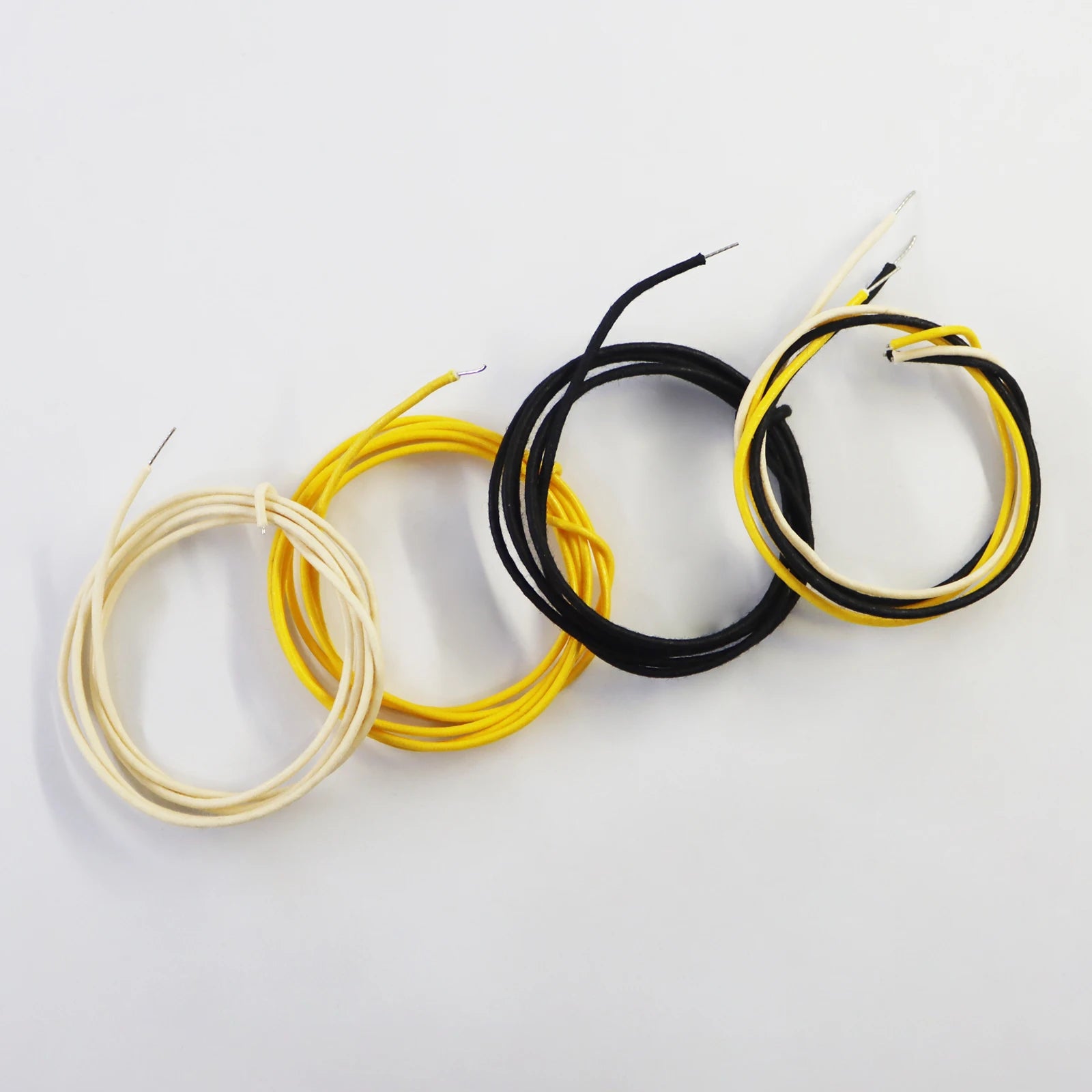 Cloth-covered Waxed Vintage-style Pushback Guitar Wire (white/black/yellow)Pushback Wire for Electric Guitar Upgrade,22 AWG wire Beauty World Shop