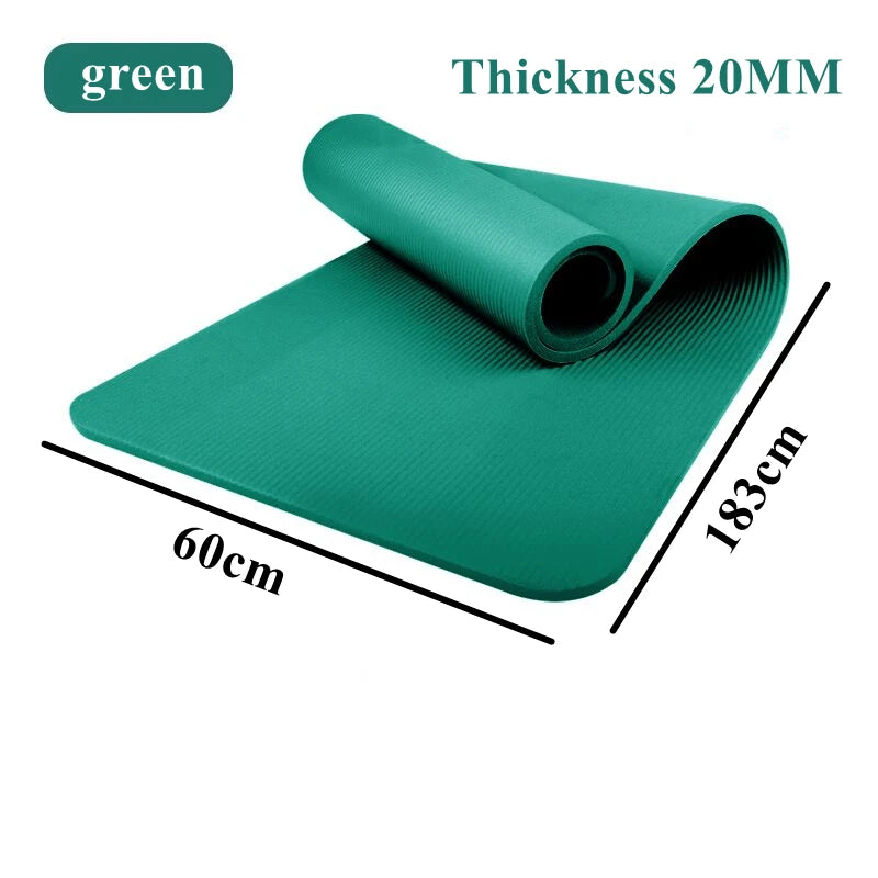 20MM 183×60cmThick Yoga Mats Anti-slip Sport Fitness Mat Blanket for Exercise Yoga and Pilates Gymnastics Mat Fitness Equipment Beauty World Shop
