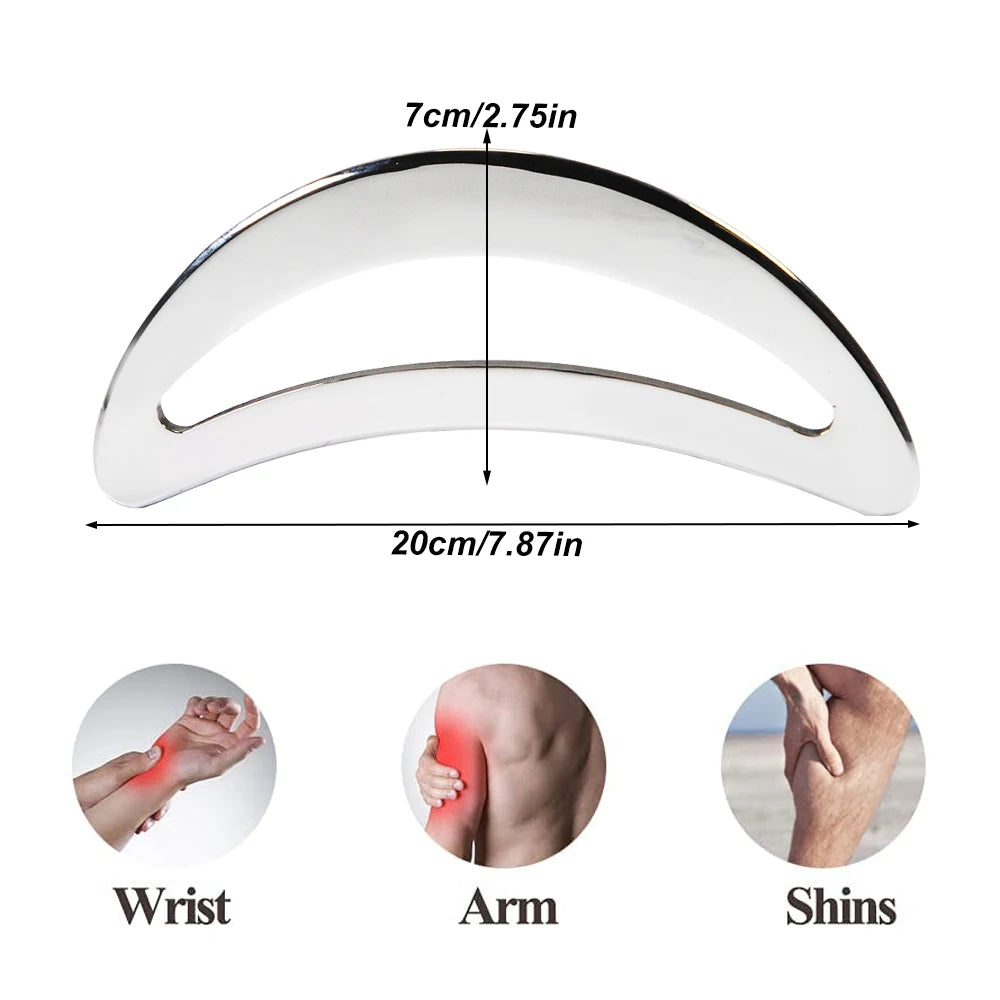 Stainless Steel Gua Sha Tool Muscle Scraper For Relieve Foot, Calf, Neck Pain, Relieves Plantar Fasciitis & Achilles Tendinitis Beauty World Shop