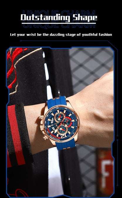 POEDAGAR Luxury Watch For Men Date Chronograph Luminous Waterproof Silicone Male Watch Fashion Sports Quartz Men's Watches Reloj Beauty World Shop