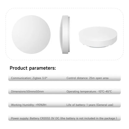 Tuya Zigbee Smart Push Button Wireless Switch Include Battery Remote Control Automation Scenario Switch Work with Zigbee Gateway Beauty World Shop