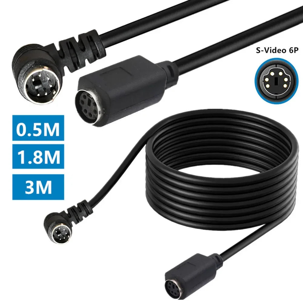 Mini DIN 6-Pin Adapter Cable 6 Pin  PS/2 PS2  Data Cable Male to Male to Female Straight and Elbow Mini DIN 6Pin