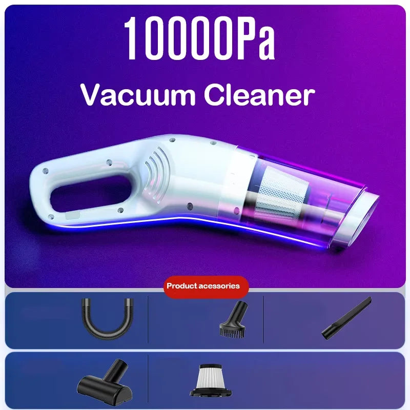 Vacuum Cleaner Mini Portable Wireless Hand Held Cleaner Powerful Cleaning Machine Car Home Appliance For Dust Pet Hair USB Charg Beauty World Shop