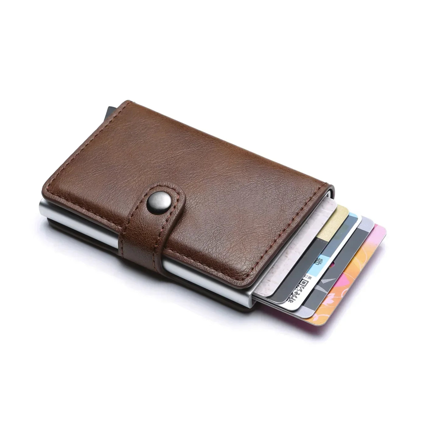 Rfid Credit Card Holder Men Wallets Luxury Small Smart Wallet Metal Business Mini Cardholder Case Women Minimalist Walet for Men Beauty World Shop