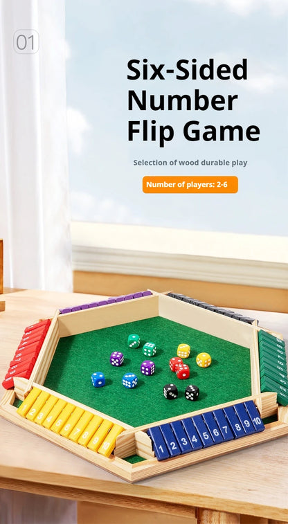 Six Sided Flipping Game, Wooden Number Game, Shut The Box Dice Game - Parent-Child Board Game, Bar Party, Leisure Gambling Game Beauty World Shop