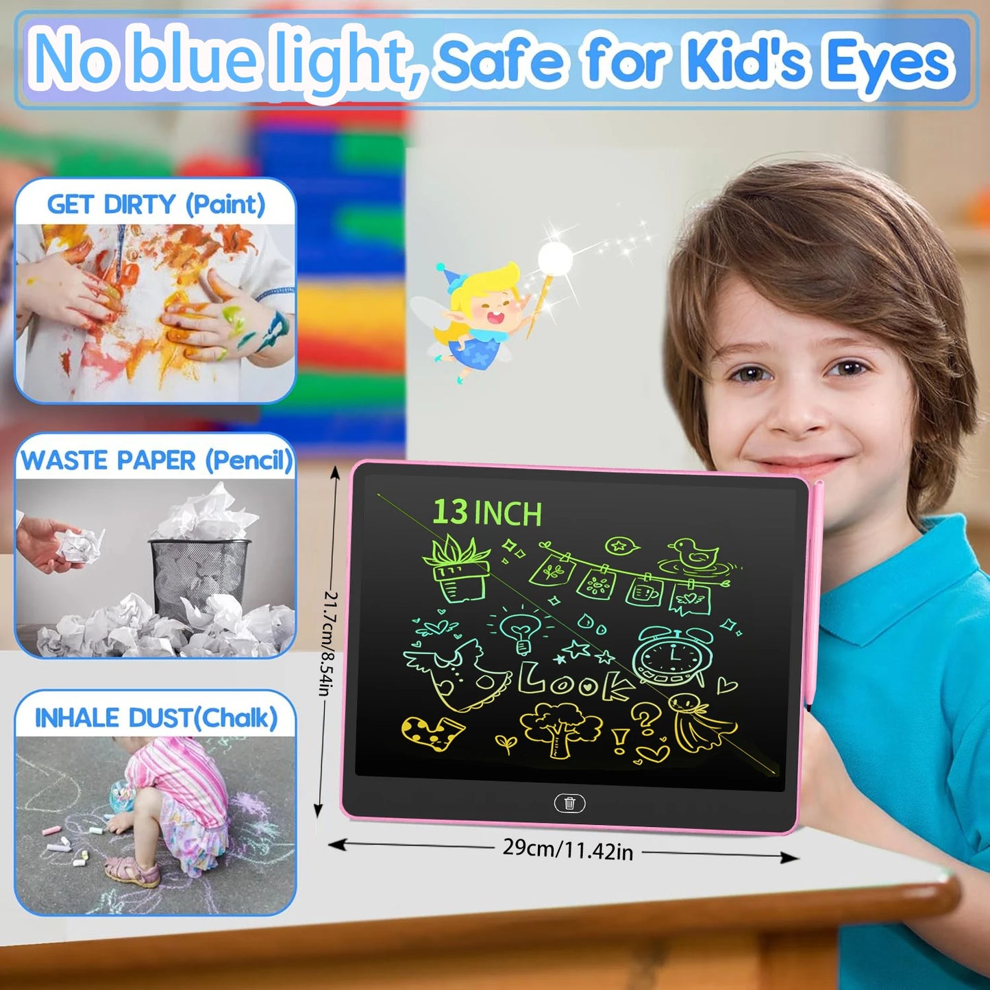 16/13/11 Inch LCD Writing Board Drawing tablet Kids Writing Painting Children Educational Toys for 3 4 5 6 7 8 Years Girls Boys Beauty World Shop