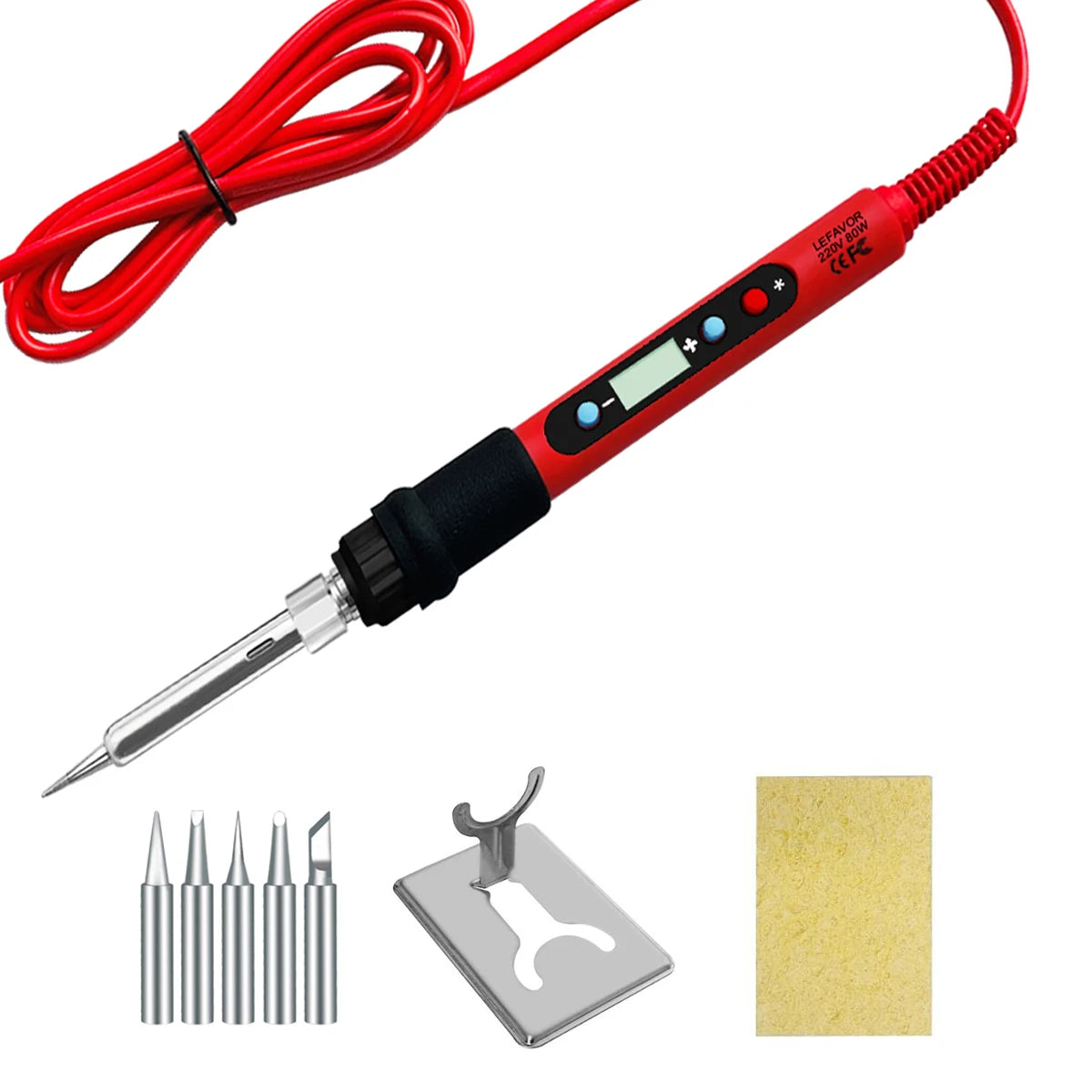 80W Soldering iron kit adjustable temperature LCD solder welding tools Ceramic heater soldering tips Tweezers soldering wire Beauty World Shop