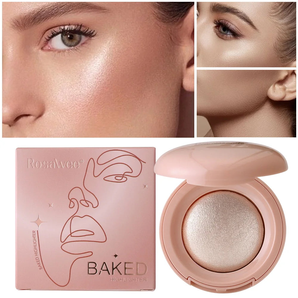 Long-lasting Waterproof Fine Shimmer Highlighter, Natural Glossy Effect, Brighten the Contour and Modify the Face Beauty World Shop