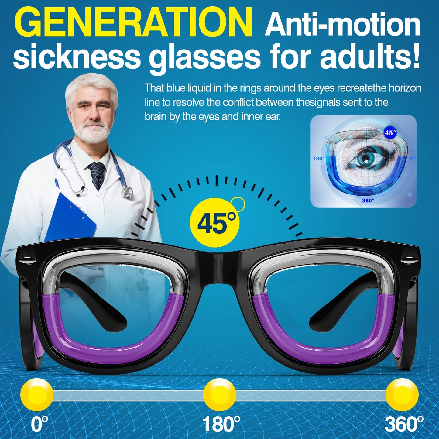 Anti-Motion Sickness Glasses | Ultra-Light Ergonomic Design for Cars/Travel/Cruises | Portable Nausea Relief Beauty World Shop