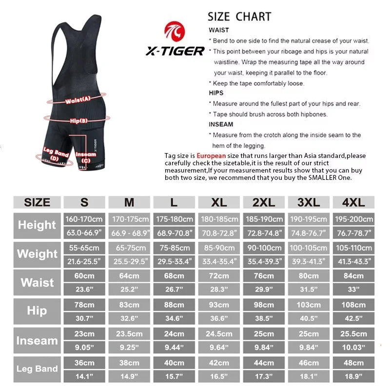 X-TIGER Men's Cycling Bike Bib Short with Phone Pockets 5D Padded Shockproof Breathable Quick-Dry Biking Bicycle Bib Tights Beauty World Shop