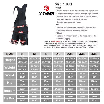 X-TIGER Men's Cycling Bike Bib Short with Phone Pockets 5D Padded Shockproof Breathable Quick-Dry Biking Bicycle Bib Tights Beauty World Shop
