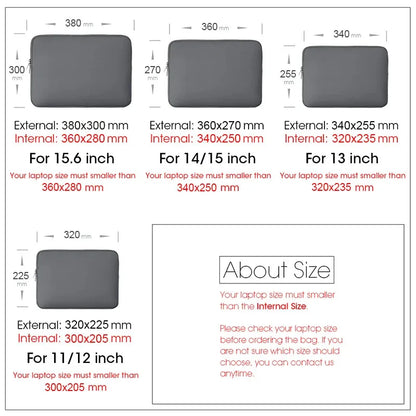 Laptop Bag For Xiaomi Lenovo Dell Notebook Computer Laptop Sleeve For Macbook Air Pro Retina 13 14 15 15.6 Inch Laptops Case Beauty World Shop
