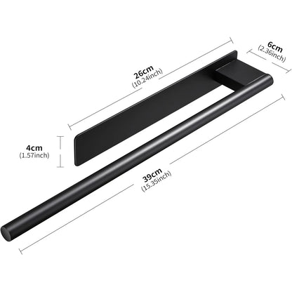 Bathroom Towel Racks No Drill Double Adhesive Towel Bar Stainless Steel Black 39 CM Towel Rack for Bathroom and Kitchen Beauty World Shop