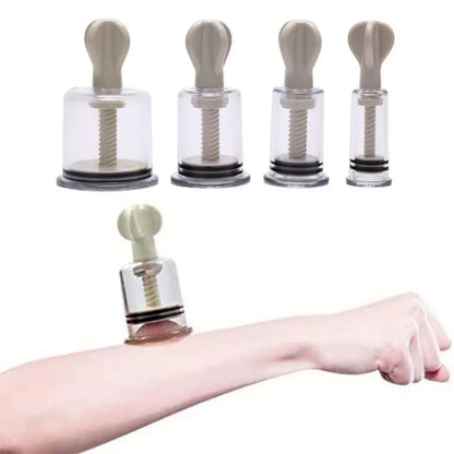 Rotating Handle Vacuum Cupping Set, 4 Size Body Massage Cups for Cellulite & Muscle Relief, Suction Therapy Tool Beauty World Shop