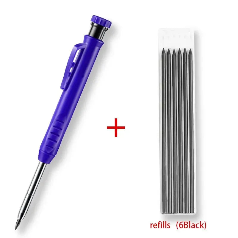 Solid Carpenter Pencil Set Woodworking Tools Mechanical Pencil 5 Colors Refill Construction Job Tools Carpentry Marking Scriber Beauty World Shop