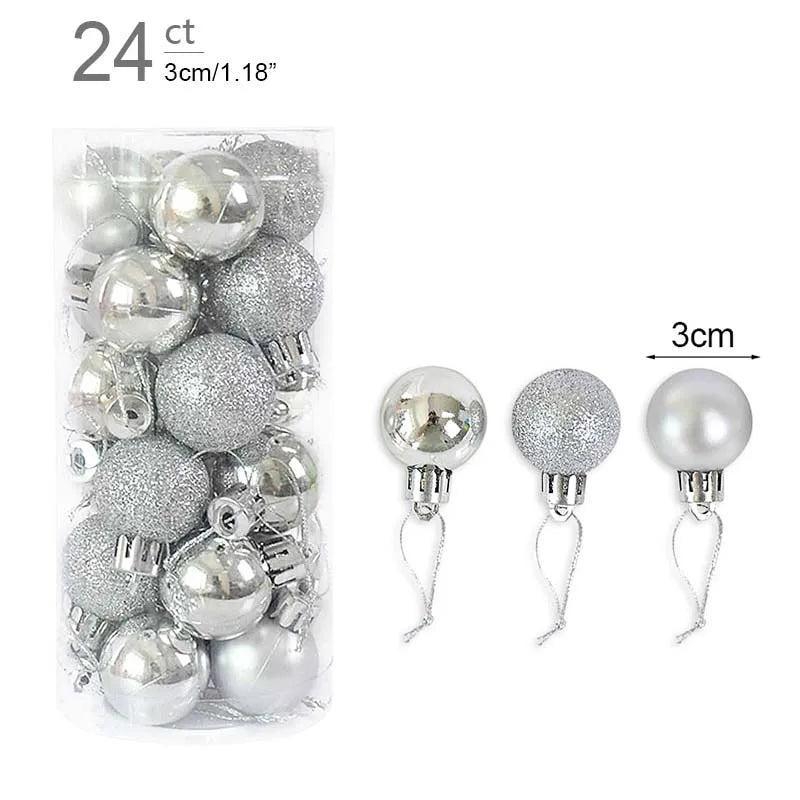 1box Christmas Balls Christmas Tree Ornaments Ball Xmas Hanging Tree Pendants Home Party Decor 2026 New Year Gift Noel Navidad Beauty World Shop