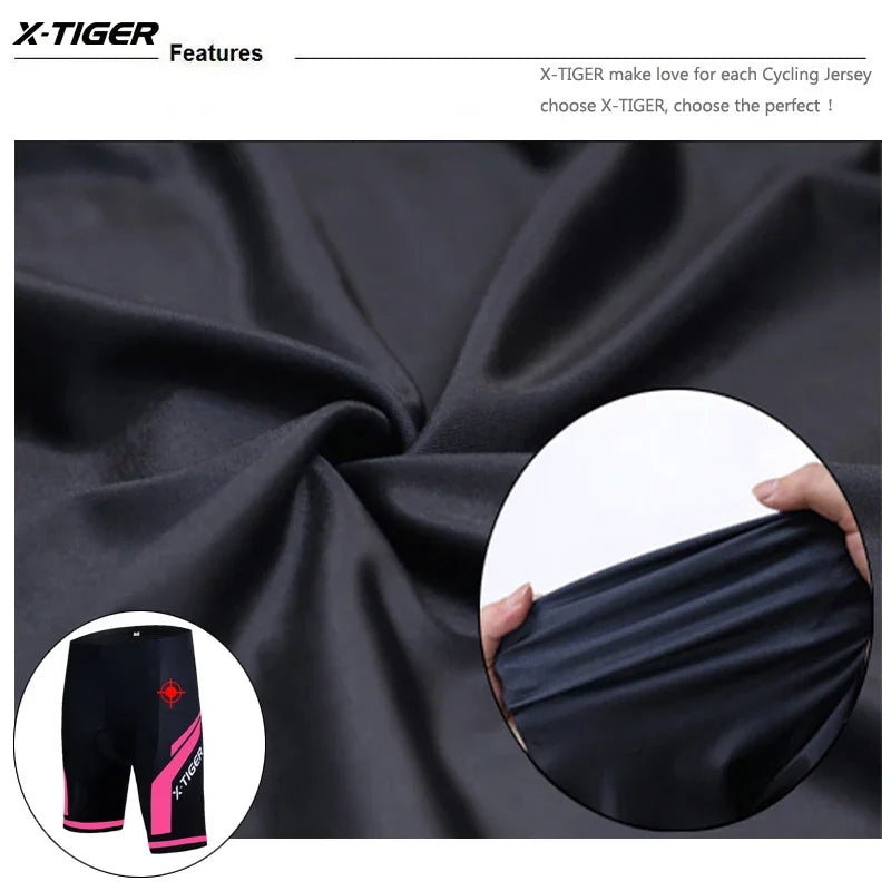 X-TIGER Women Cycling Shorts 5D Gel Padded Shockproof MTB Mountian Bicycle Shorts Road Racing Bike Shorts Summer Outfit Clothing Beauty World Shop