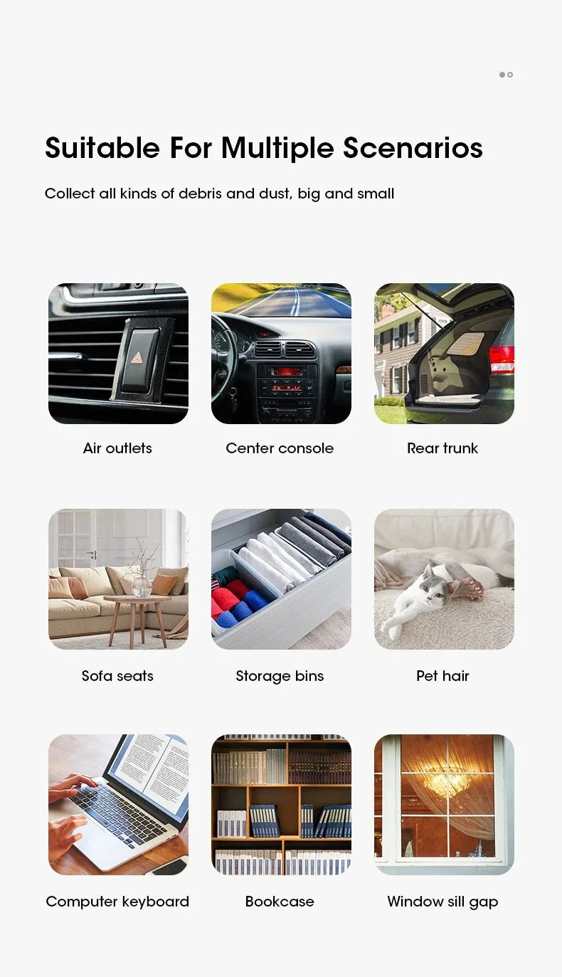 Handheld Vacuum Cleaner Mini Dust Remover Car Vacuum Cleaner Rechargeable Multifunctional Wireless Dust Catcher For Car LowNoise Beauty World Shop