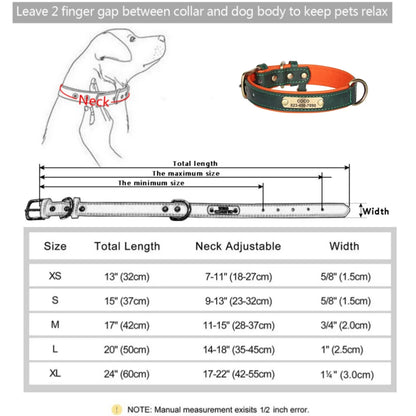 Personalized Customized Leather ID Nameplate Dog Collar Soft Padded Dogs Collars Free Engraving Name for Small Medium Large Dogs Beauty World Shop