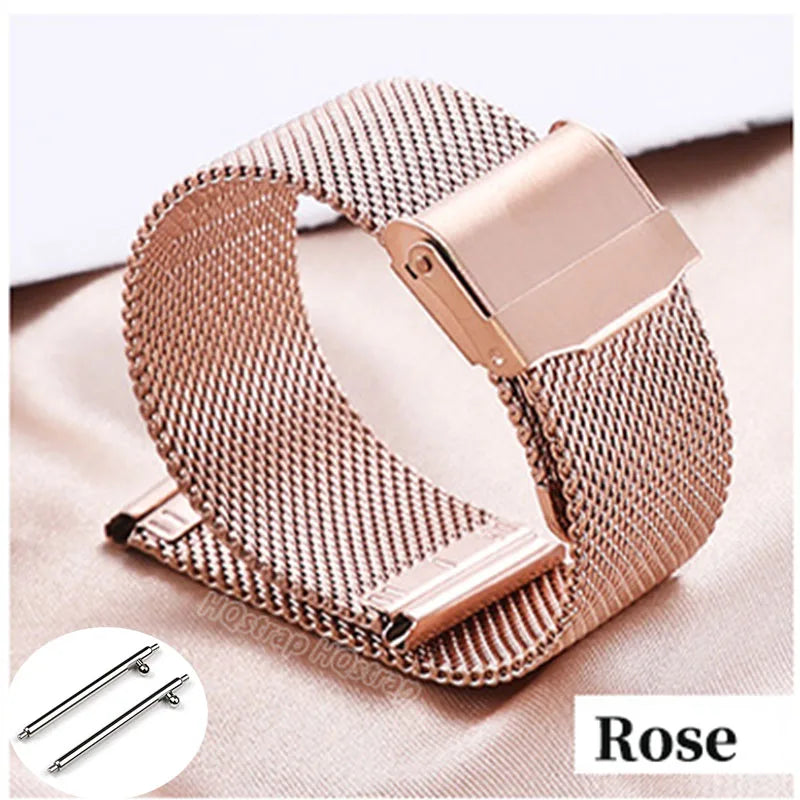 Quick Release Milanese Strap 18mm 20mm 22mm 12mm 14mm 16mm 17mm 19mm 21mm 24mm Universal Bracelet 0.6mesh Stainless Steel Beauty World Shop