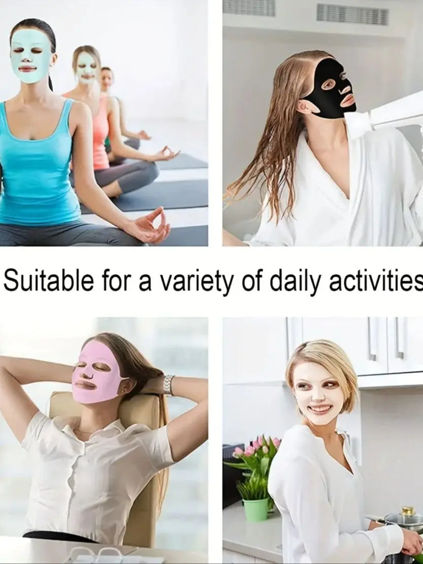 Silicone Mask Cover 3D Ear-type Anti-slip Anti-drop Fixed Mask, Auxiliary Moisturizing Mask Cover to Prevent Evaporation Tool Beauty World Shop