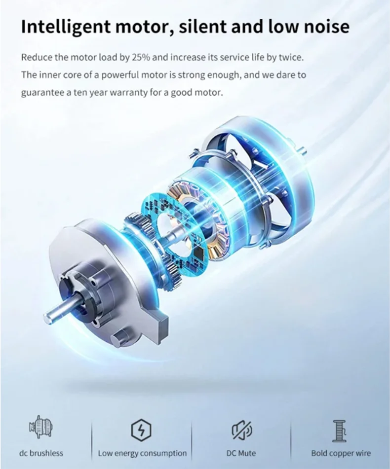 Smart Ceiling Fan Fans With Lights Remote Control Bedroom Decor Ventilator Lamp 52cm Air Invisible Blades Silent Beauty World Shop