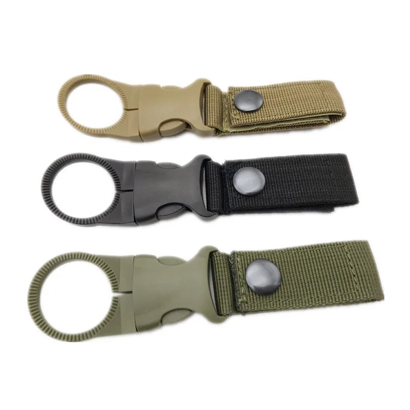 Webbing Water Bottle Holder Climbing Carabiner Belt Backpack Hanger Hooks Clip Multifunction Water Bottle Nylon Buckle Hook Clip Beauty World Shop
