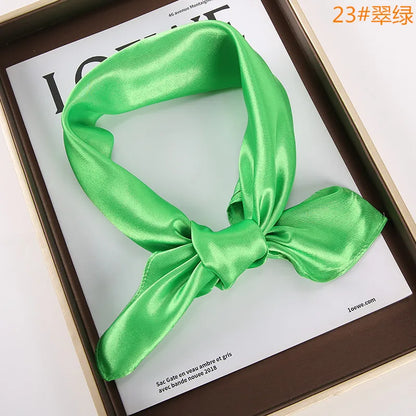 New Solid 60x60cm Square Scarf Single Imitation Silk Bright Light And Satin Performance Scarves Party Gift Beauty World Shop