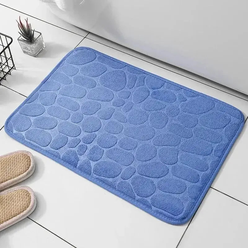 1pc embossed fiber carpet, bathroom living room anti slip mat, pebble floor mat, household items Beauty World Shop