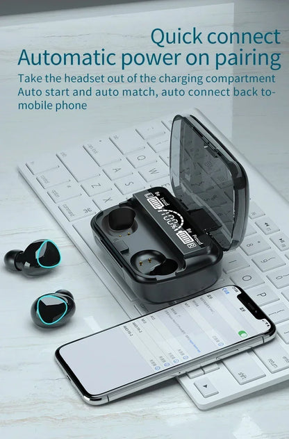 Original M10 Headphones Bluetooth Wireless Earpods Sports Stereo Noise Canceling Headphone Microphone Speaker Caixa De Som Gamer Beauty World Shop